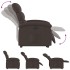 Sillón eléctrico reclinable elevable de tela marrón