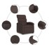 Sillón eléctrico reclinable elevable de tela marrón