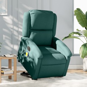 Sillón masaje eléctrico reclinable elevable tela verde