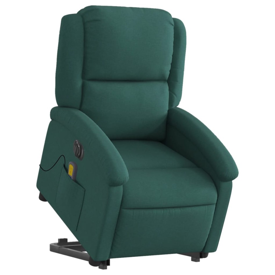 Sillón masaje eléctrico reclinable elevable tela verde