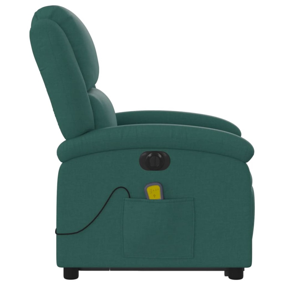 Sillón masaje eléctrico reclinable elevable tela verde