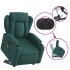 Silla de masaje reclinable de pie de tela verde