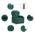 Silla de masaje reclinable de pie de tela verde