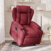 Sillón eléctrico reclinable elevable de tela rojo tinto