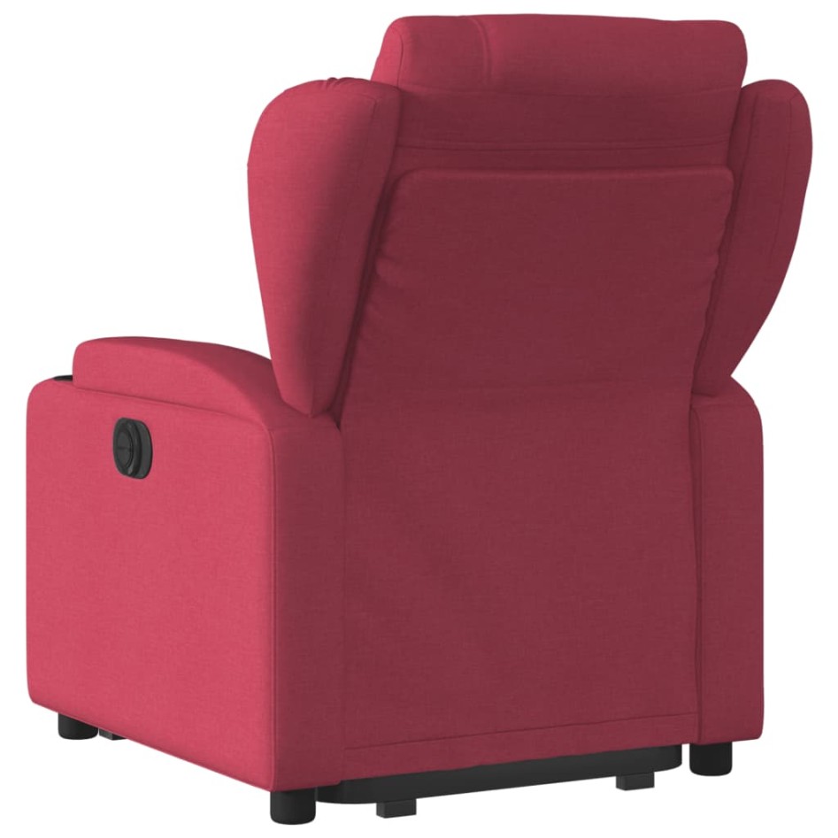 Sillón eléctrico reclinable elevable de tela rojo