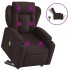 Sillón masaje eléctrico reclinable elevable tela marrón
