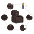 Sillón masaje eléctrico reclinable elevable tela marrón