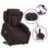 Sillón masaje eléctrico reclinable elevable tela marrón