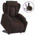 Sillón reclinable elevable tela marrón