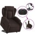 Sillón reclinable elevable tela marrón
