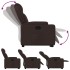 Sillón reclinable elevable tela marrón