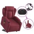 Sillón de masaje elevable eléctrico tela rojo