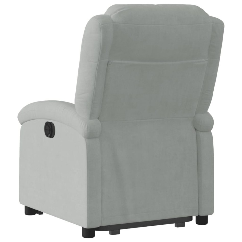 Sillón eléctrico reclinable elevable de terciopelo gris