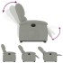 Sillón eléctrico reclinable elevable de terciopelo gris