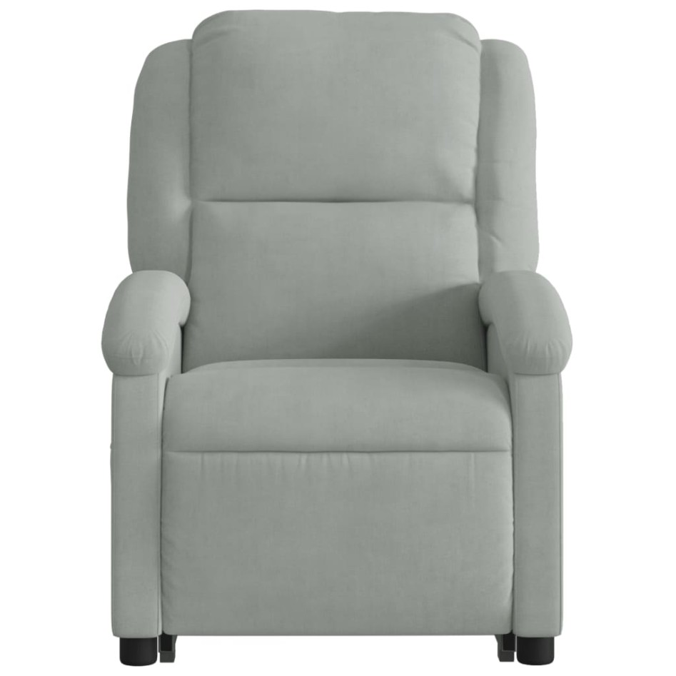 Sillón eléctrico reclinable elevable de terciopelo gris