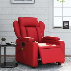 Sillón de masaje reclinable eléctrico de cuero artificial