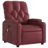 Sillón de masaje reclinable de cuero artificial rojo