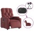 Sillón de masaje reclinable de cuero artificial rojo
