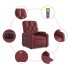 Sillón de masaje reclinable de cuero artificial rojo
