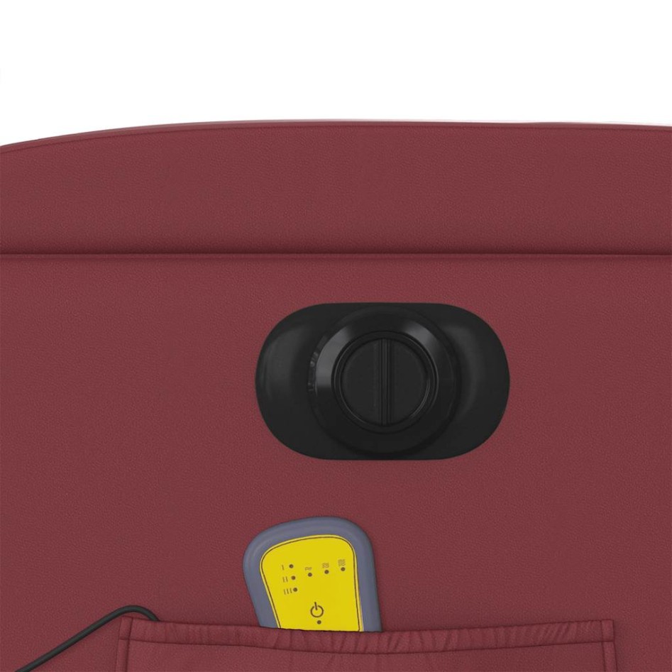 Sillón de masaje reclinable de cuero artificial rojo