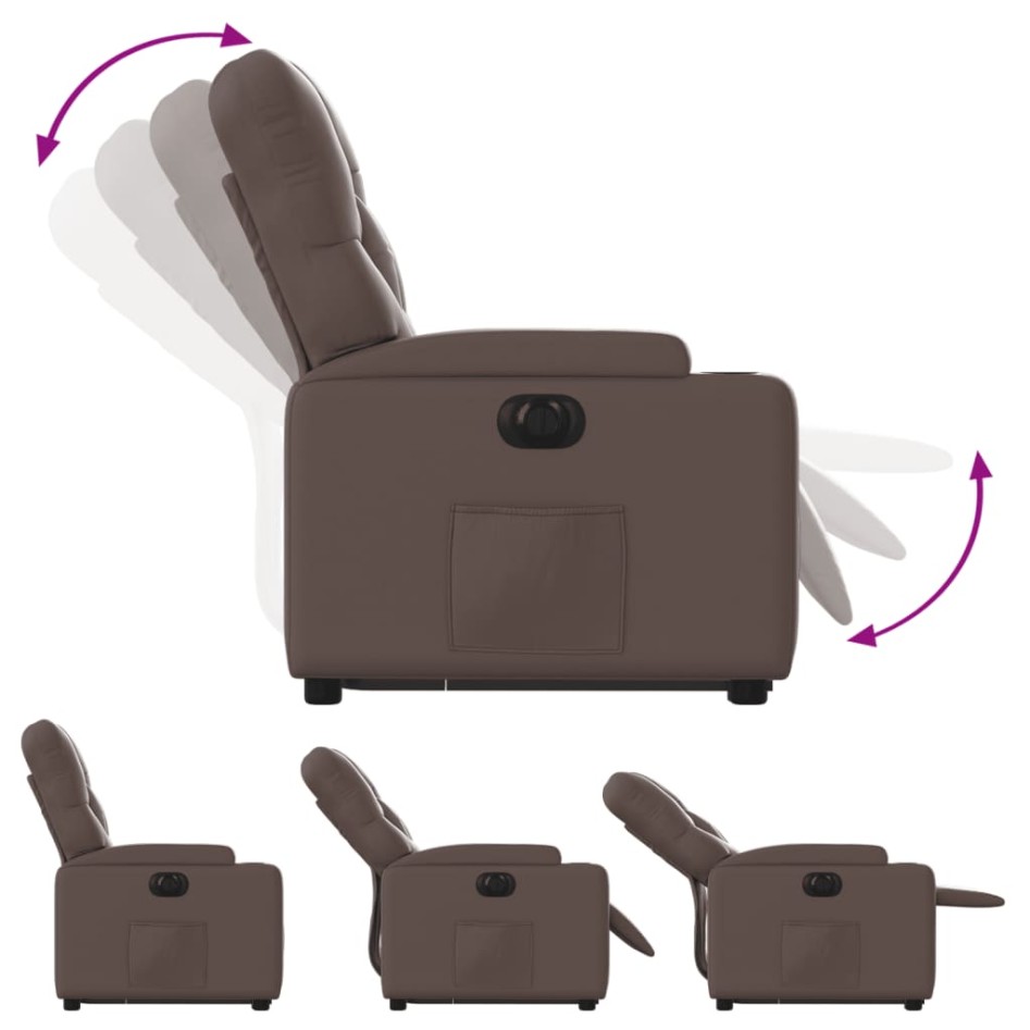 Sillón reclinable elevable eléctrico de cuero sintético