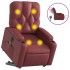 Sillón de masaje elevable eléctrico cuero artificial rojo