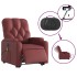 Sillón de masaje elevable eléctrico cuero artificial rojo