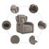 Sillón reclinable eléctrico tela gris