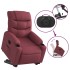 Sillón reclinable elevable tela rojo