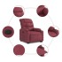Sillón reclinable elevable tela rojo