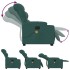Silla de masaje reclinable de pie de tela verde