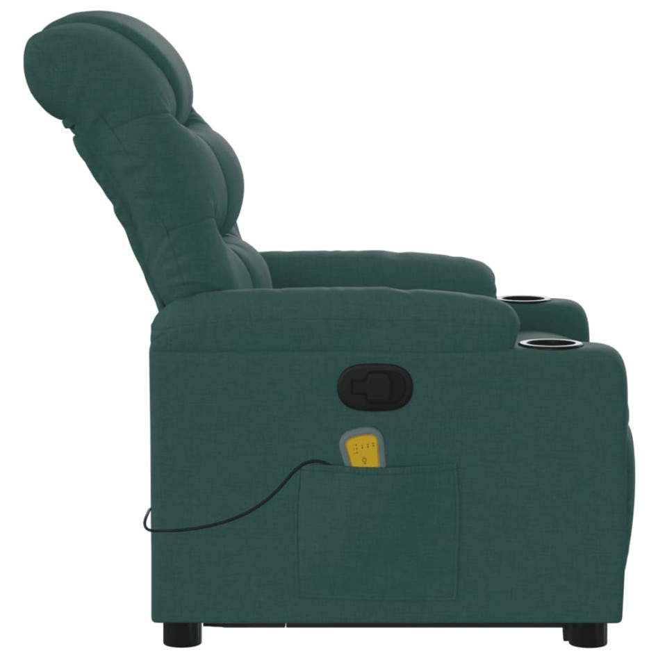 Silla de masaje reclinable de pie de tela verde
