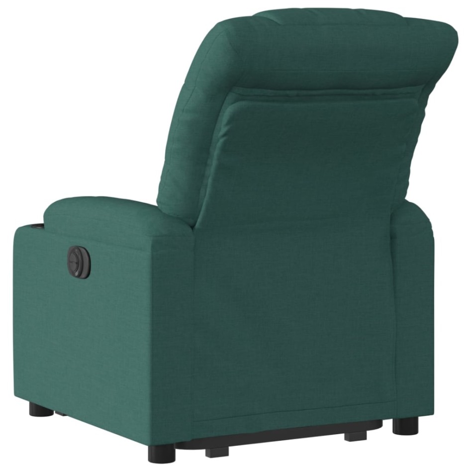 Sillón eléctrico reclinable elevable de tela verde