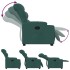 Sillón eléctrico reclinable elevable de tela verde