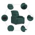 Sillón eléctrico reclinable elevable de tela verde