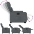 Sillón reclinable elevable eléctrico de cuero sintético