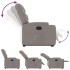 Sillón reclinable elevable tela gris
