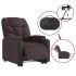 Sillón eléctrico reclinable elevable de tela marrón