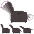 Sillón eléctrico reclinable elevable de tela marrón