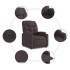 Sillón eléctrico reclinable elevable de tela marrón