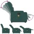 Sillón masaje eléctrico reclinable elevable tela verde