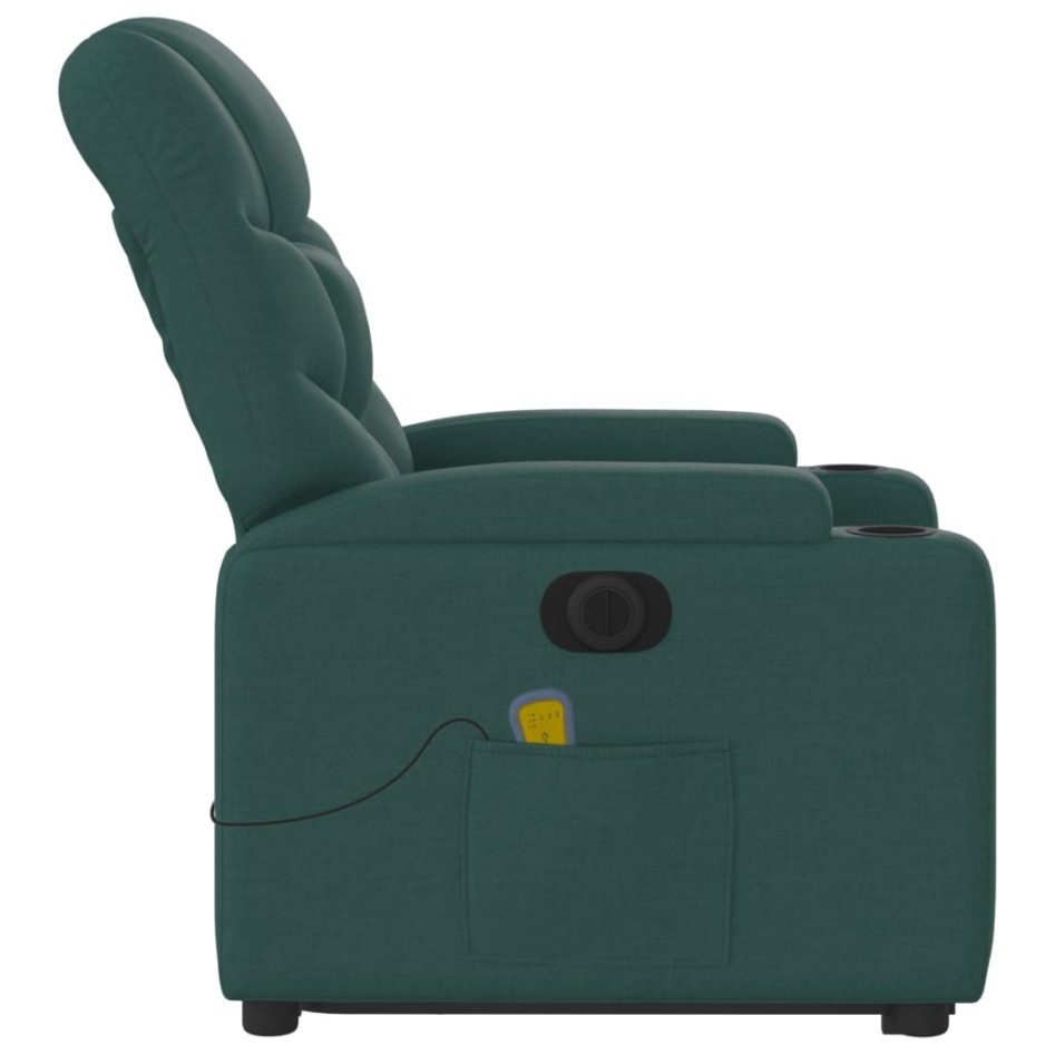 Sillón masaje eléctrico reclinable elevable tela verde