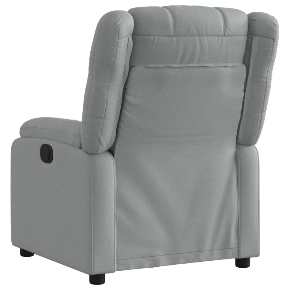 Sillón reclinable eléctrico tela gris