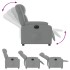 Sillón reclinable eléctrico tela gris