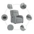 Sillón reclinable eléctrico tela gris