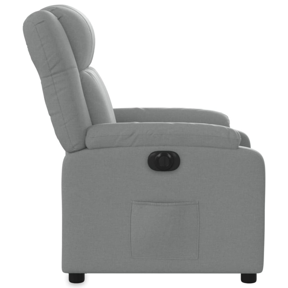 Sillón reclinable eléctrico tela gris