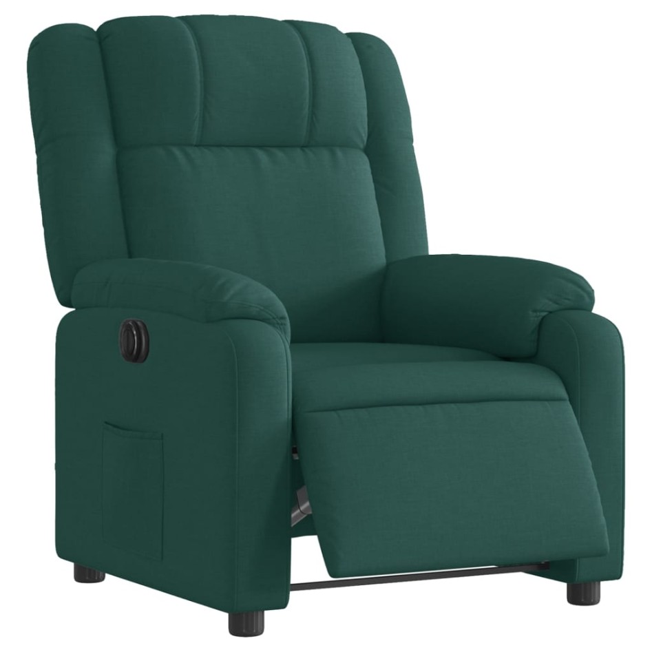 Sillón reclinable eléctrico tela verde