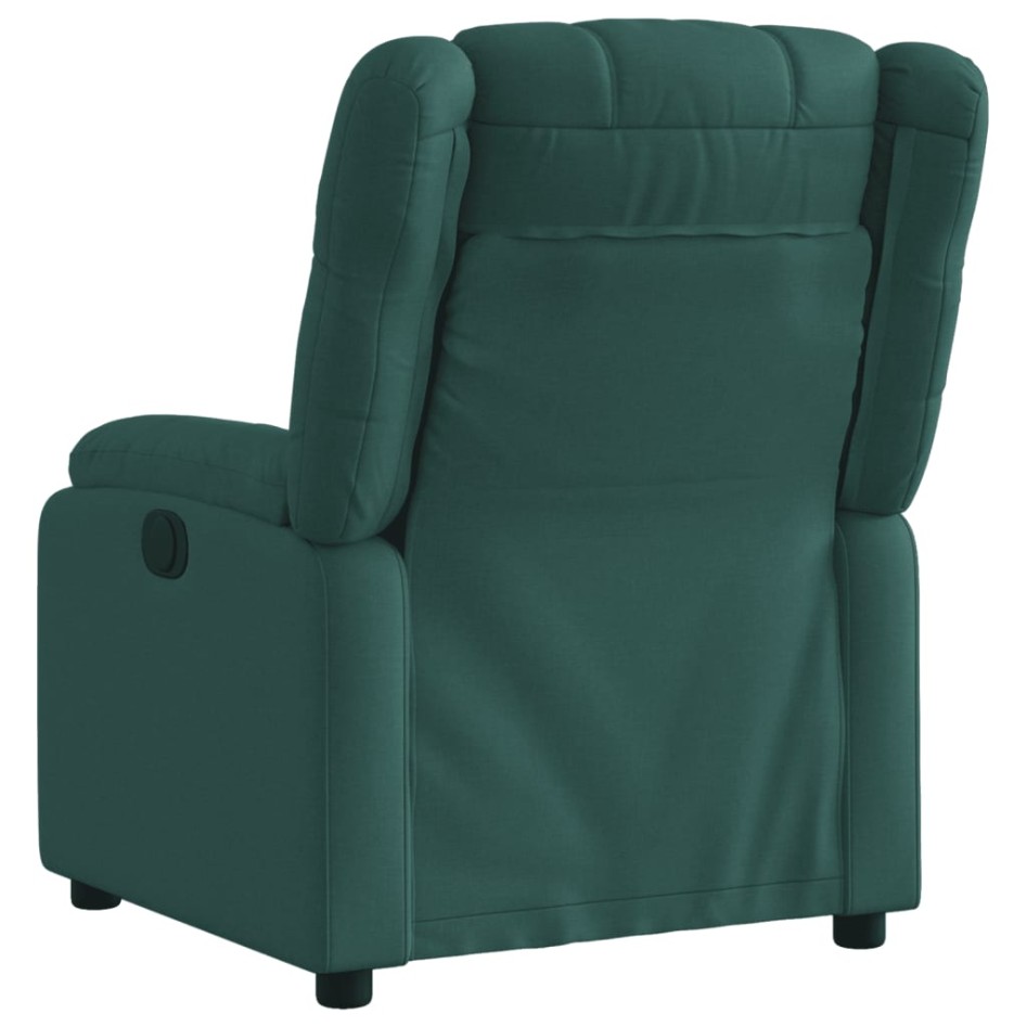 Sillón reclinable eléctrico tela verde