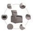 Sillón reclinable elevable tela gris
