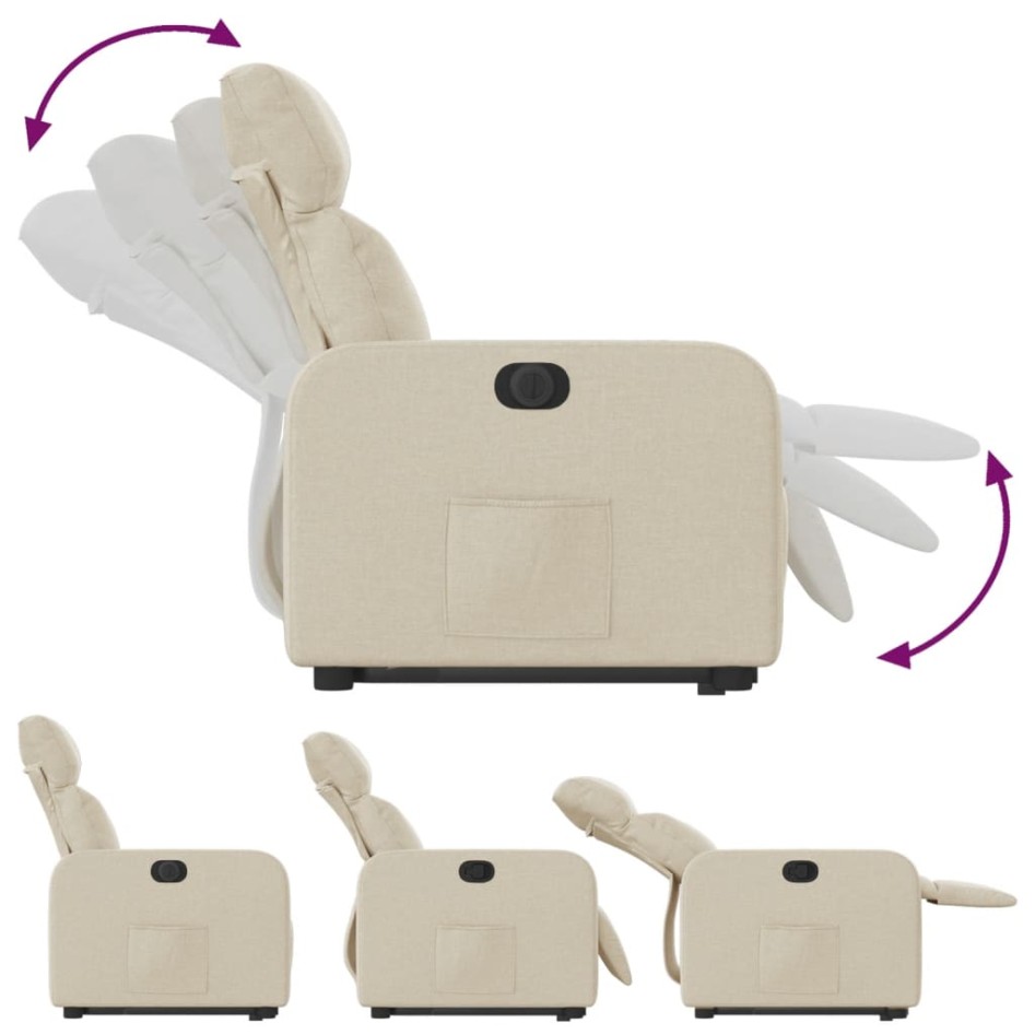 Sillón eléctrico reclinable elevable de tela color